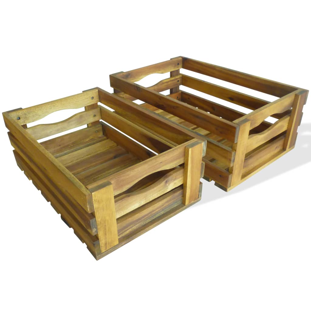 Eplekasse sett 2 stk heltre akasie