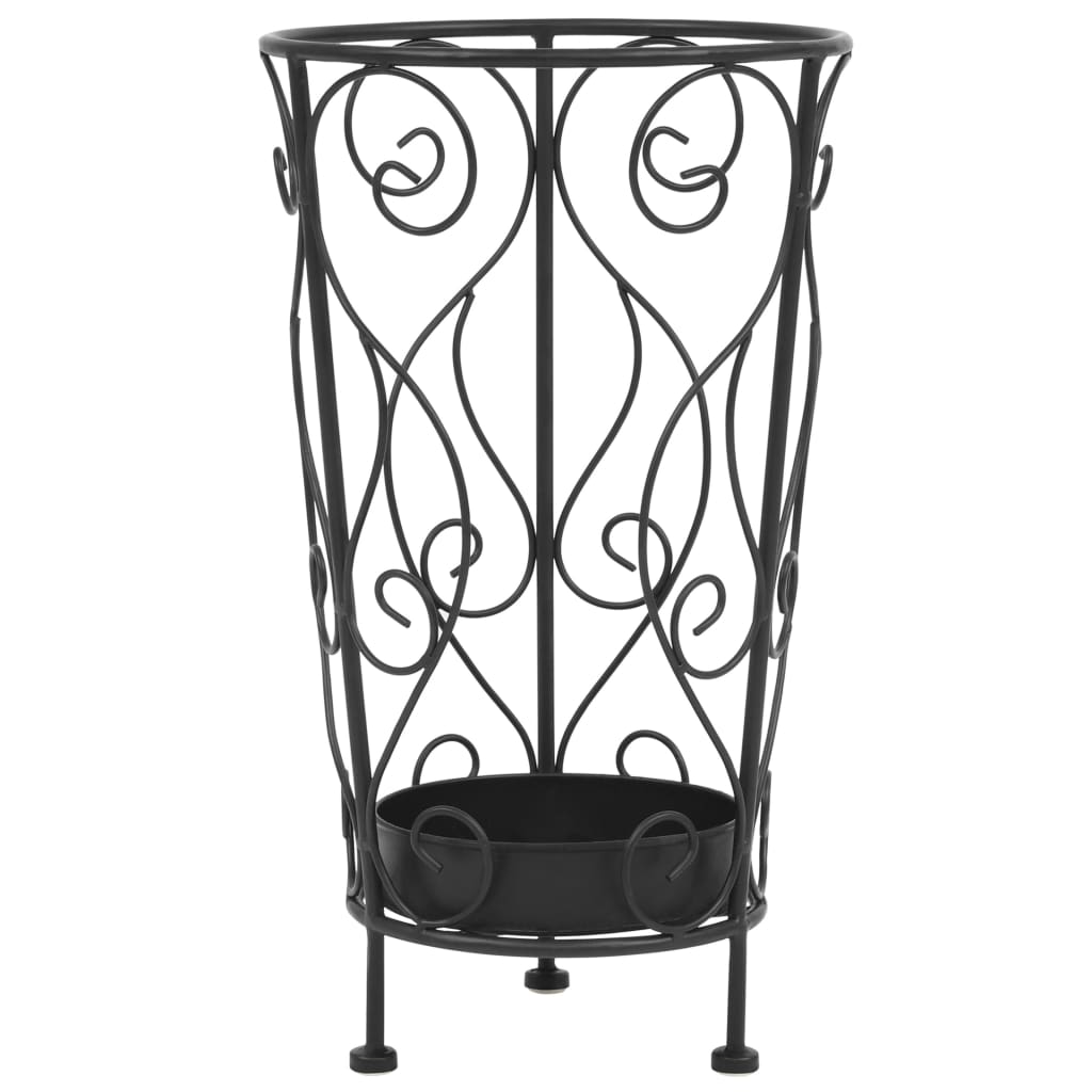 Paraplystativ gammeldags stil metall 26x46 cm svart