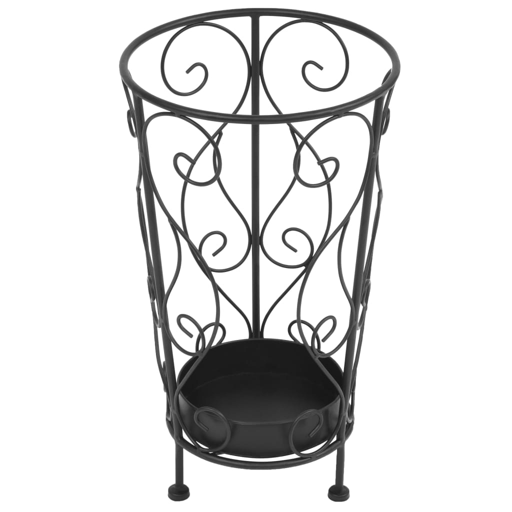 Paraplystativ gammeldags stil metall 26x46 cm svart