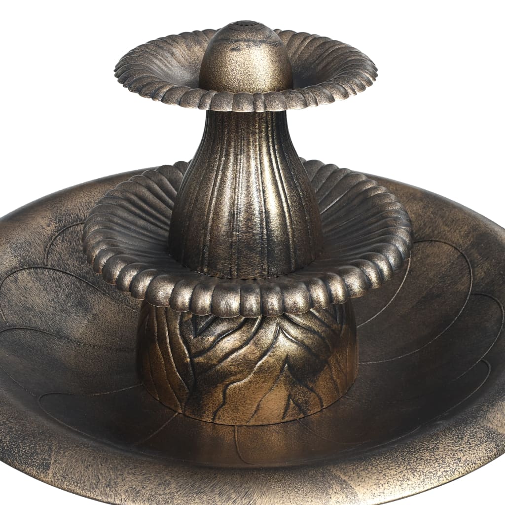 Fuglebad med fontene bronse 50x91 cm plast