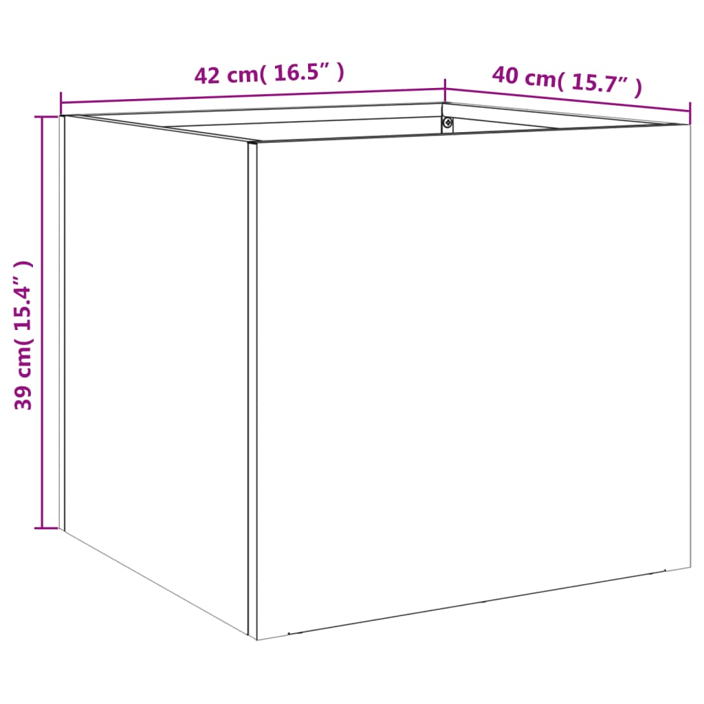 Plantekasser 2 stk svart 42x40x39 cm stål