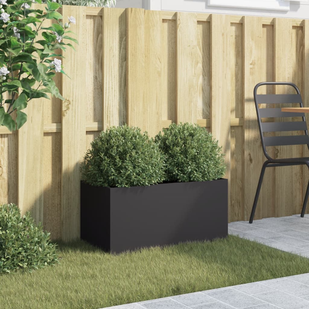Plantekasse svart 62x30x29 cm stål