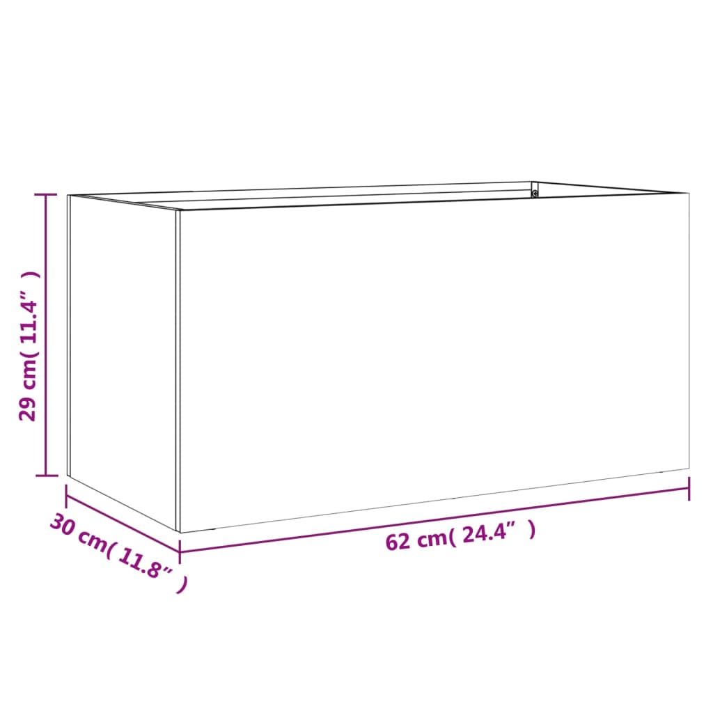 Plantekasse svart 62x30x29 cm stål