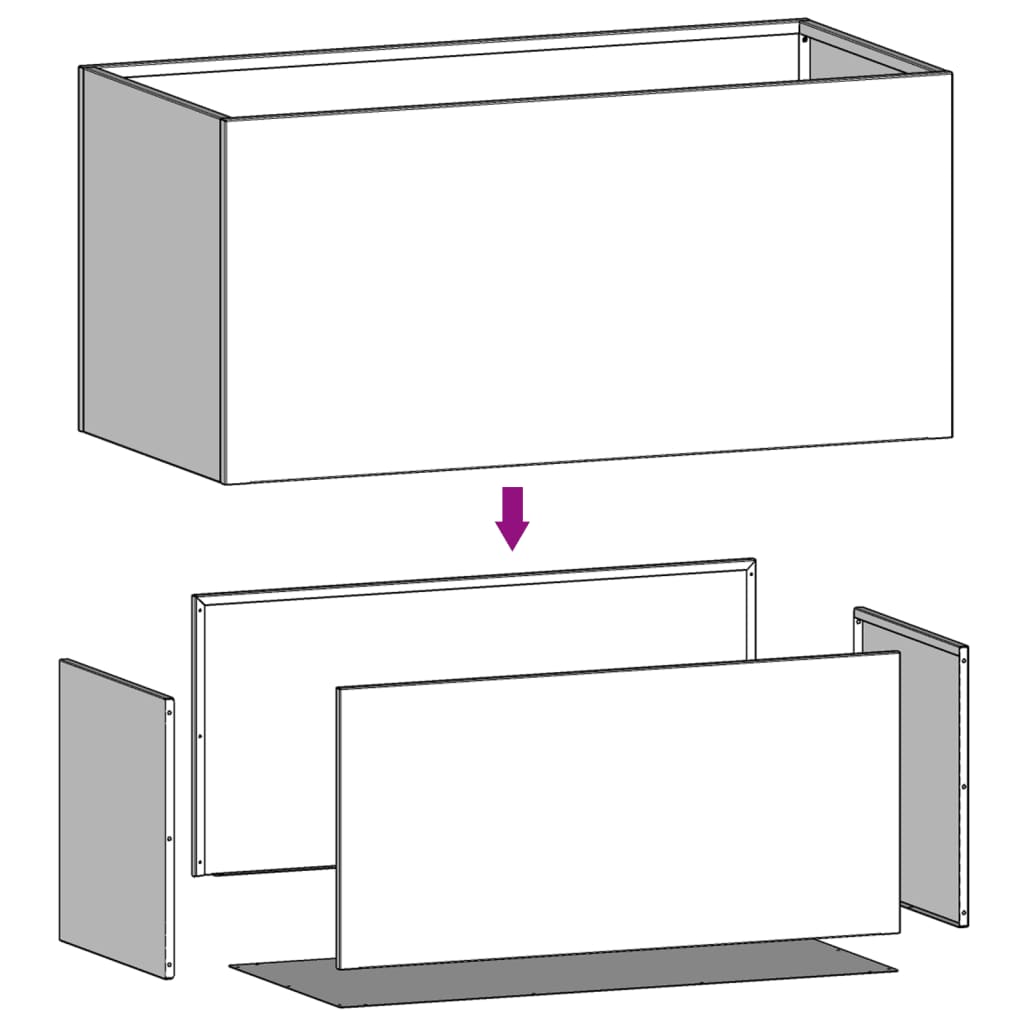 Plantekasse svart 62x30x29 cm stål