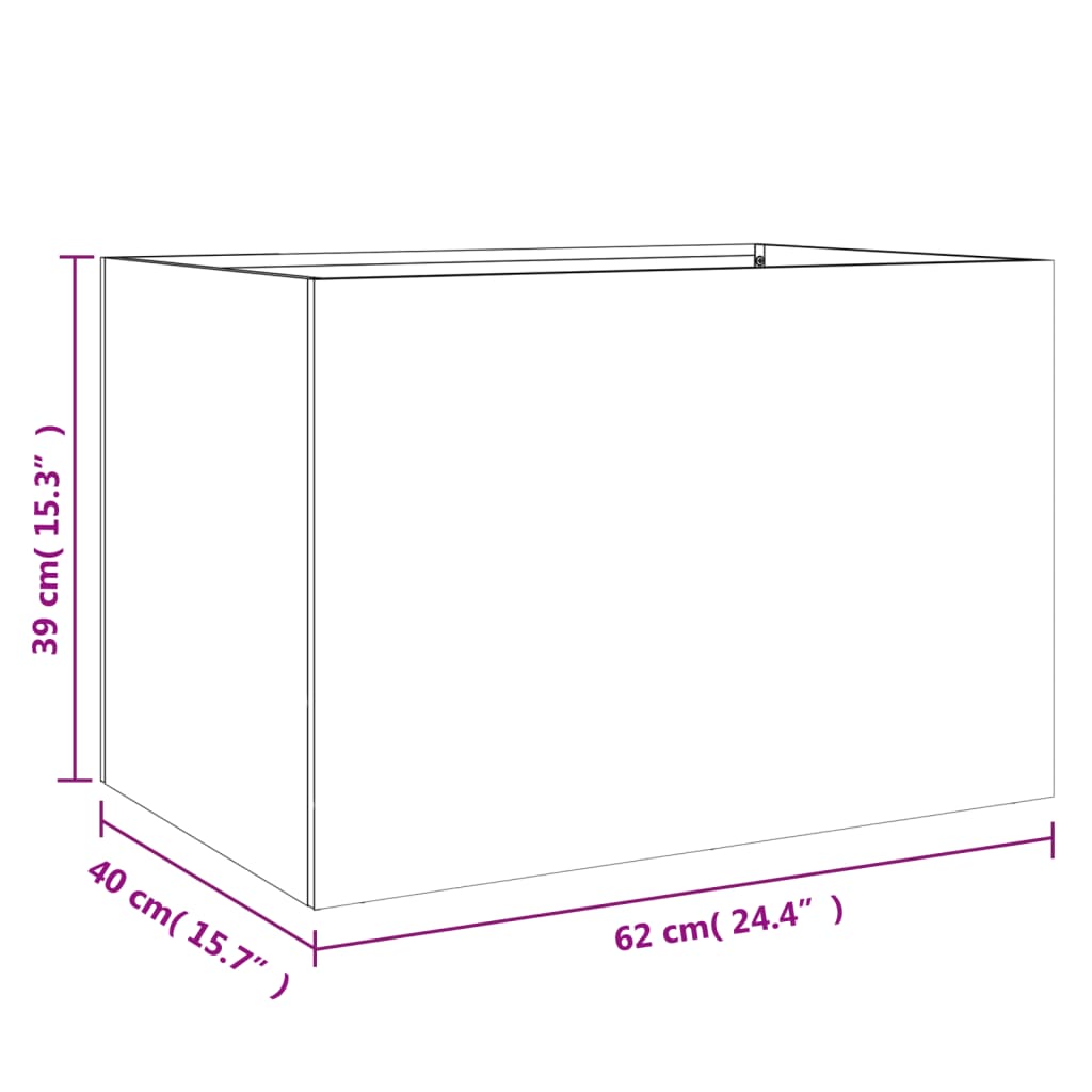 Plantekasse svart 62x40x39 cm stål