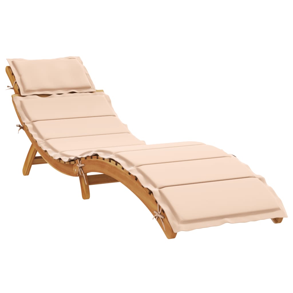 Solseng med pute beige heltre akasie