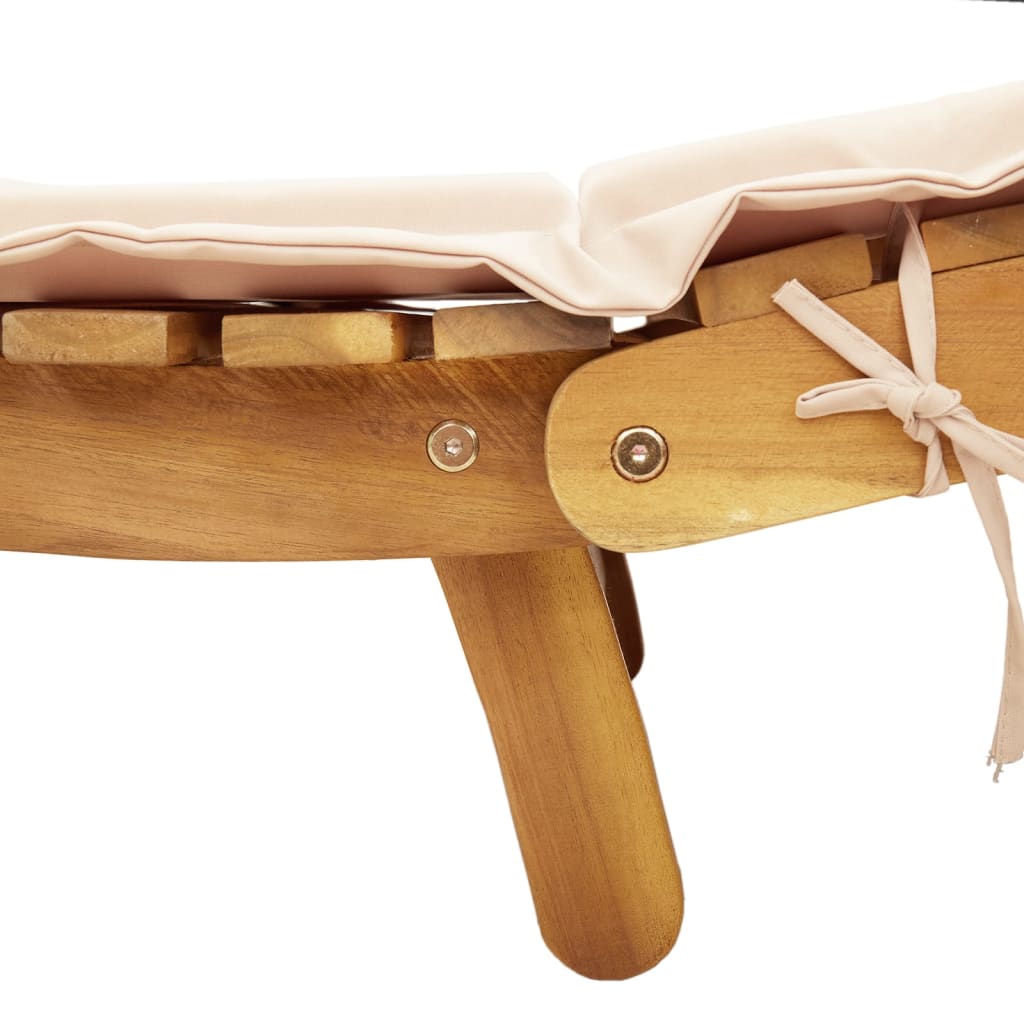 Solseng med pute beige heltre akasie