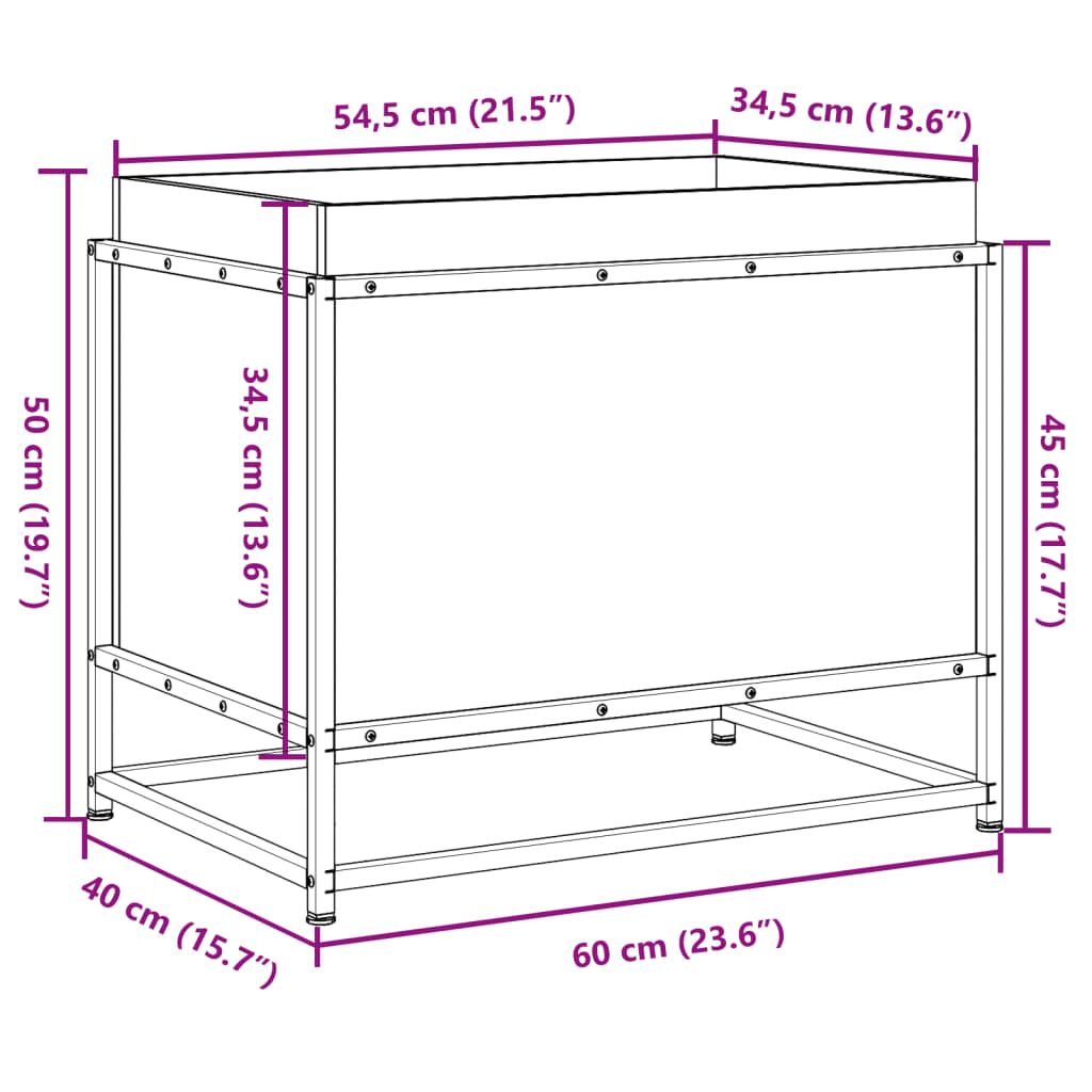 Plantekasse 60x40x50 cm heltre furu