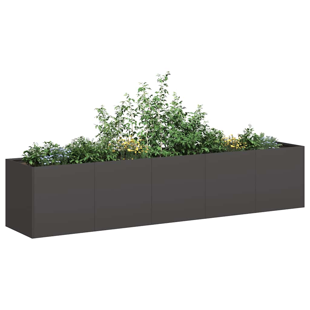 Plantekasse svart 200x40x40 cm kaldvalset stål