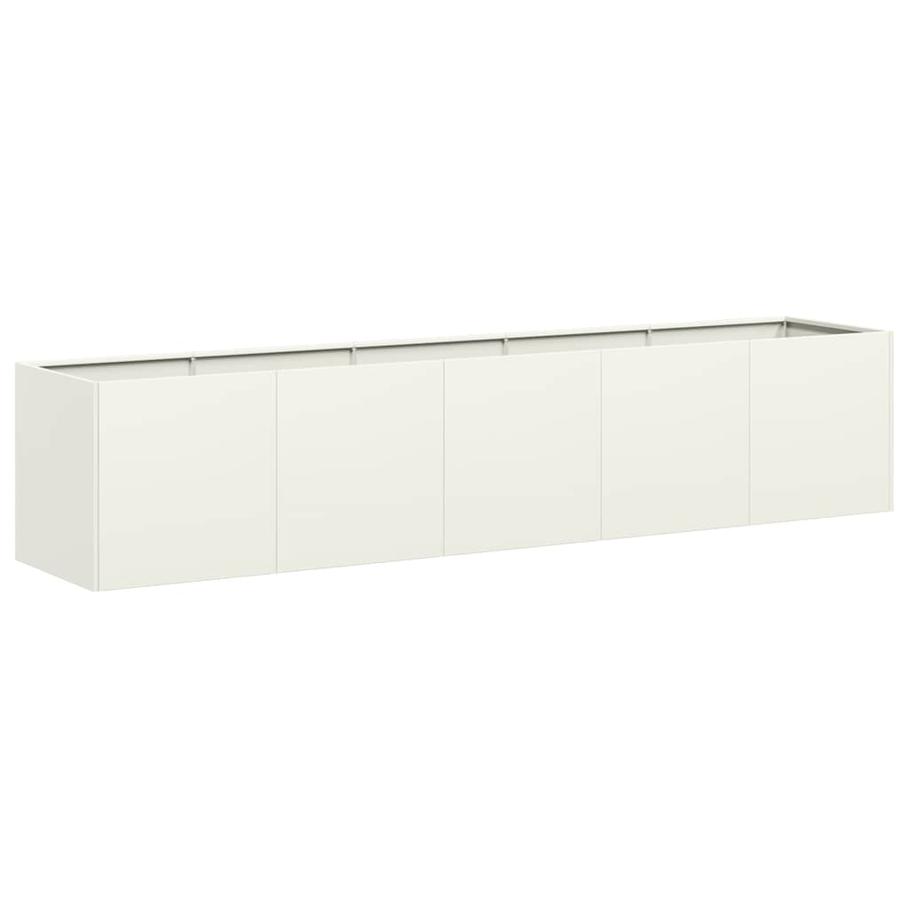 Plantekasse hvit 200x40x40 cm kaldvalset stål