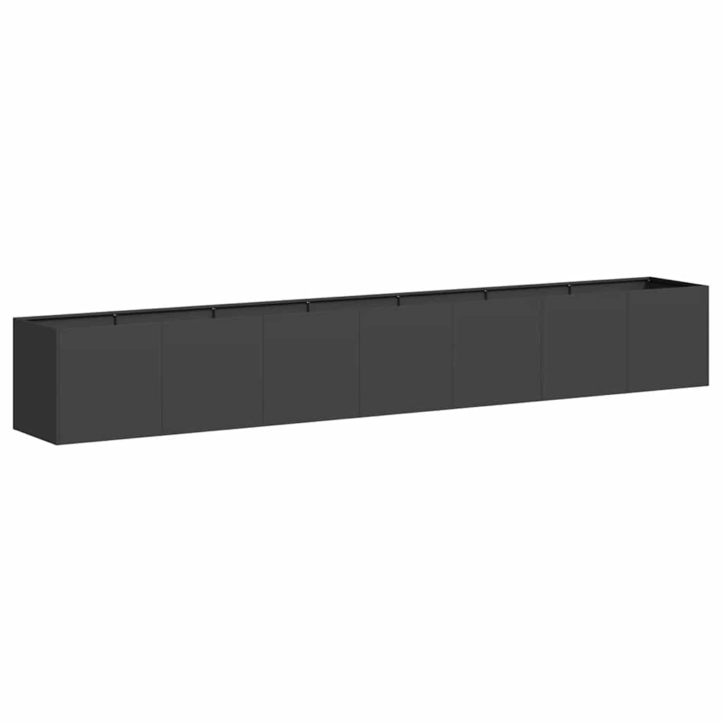 Plantekasse svart 280x40x40 cm kaldvalset stål