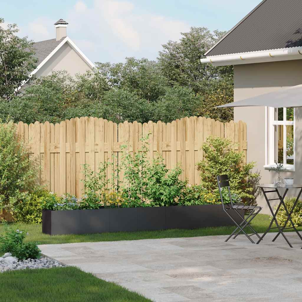 Plantekasse svart 280x40x40 cm kaldvalset stål