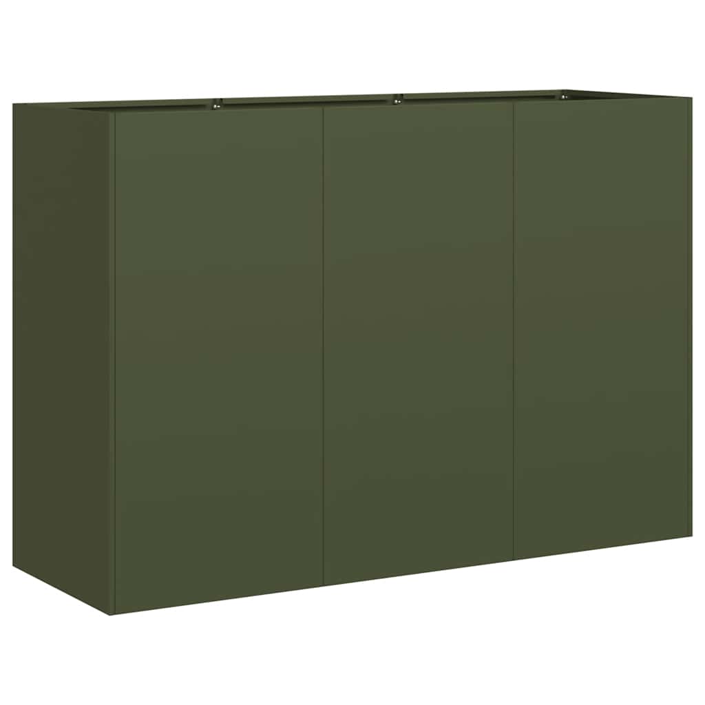 Plantekasse olivengrønn 120x40x80 cm kaldvalset stål