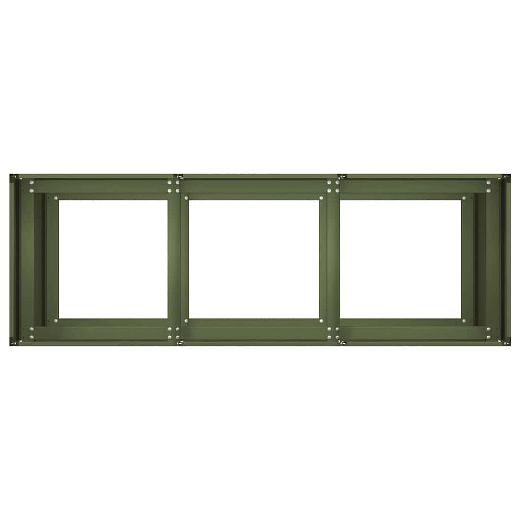 Plantekasse olivengrønn 120x40x80 cm kaldvalset stål