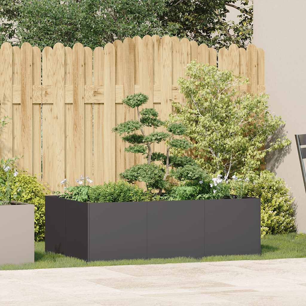 Plantekasse svart 120x80x40 cm stål