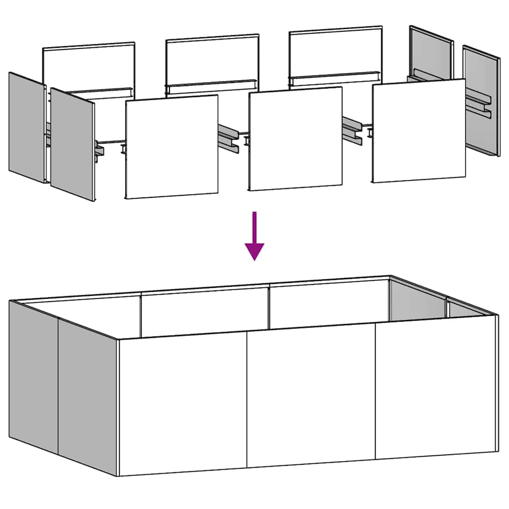 Plantekasse svart 120x80x40 cm stål