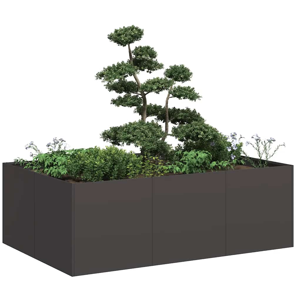 Plantekasse svart 120x80x40 cm stål