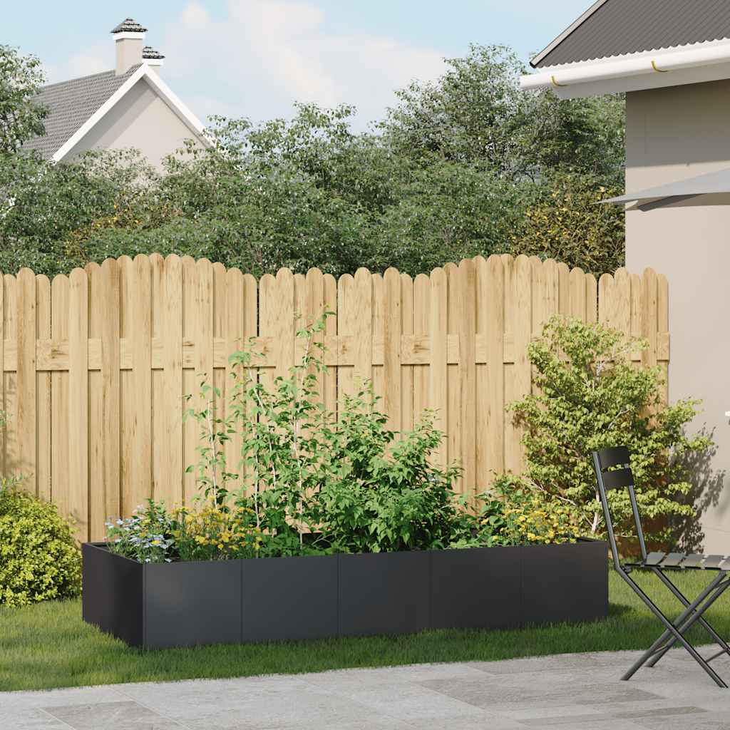 Plantekasse svart 200x80x40 cm stål