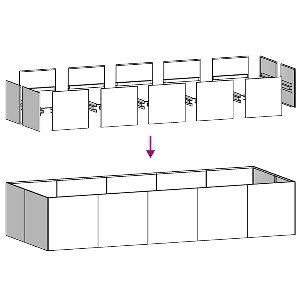 Plantekasse svart 200x80x40 cm stål