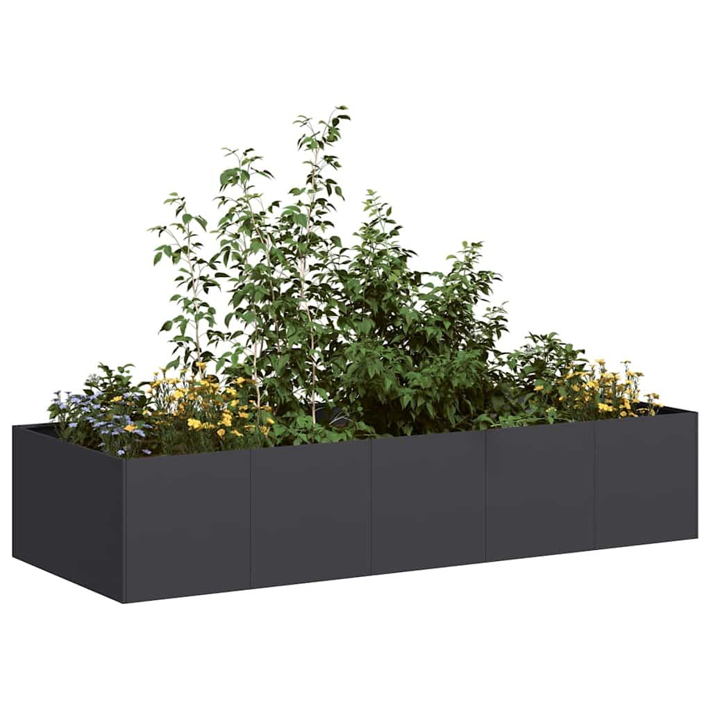 Plantekasse svart 200x80x40 cm stål
