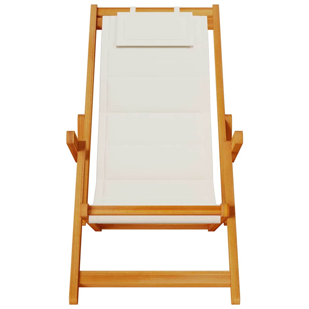 Strandstol 2 pcs Brun 61.5 x 123 x 82cm Massivt akasietre