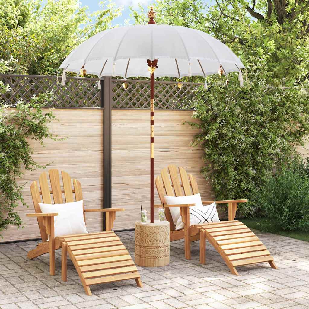 Balinesisk Parasol Krem (180-190) x 260 cm Bomull og solid tre