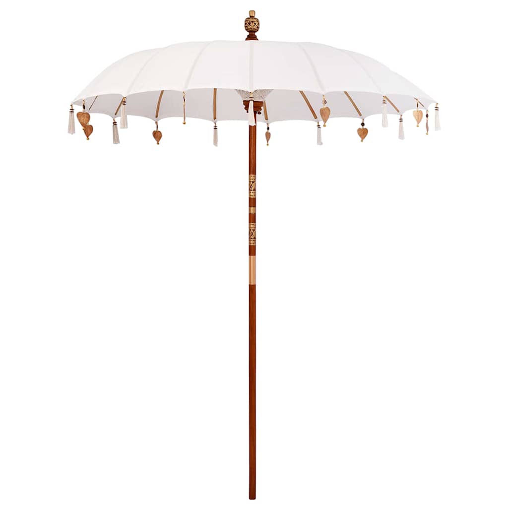 Balinesisk Parasol Krem (180-190) x 260 cm Bomull og solid tre