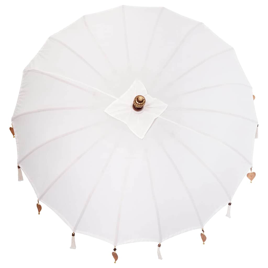 Balinesisk Parasol Krem (180-190) x 260 cm Bomull og solid tre