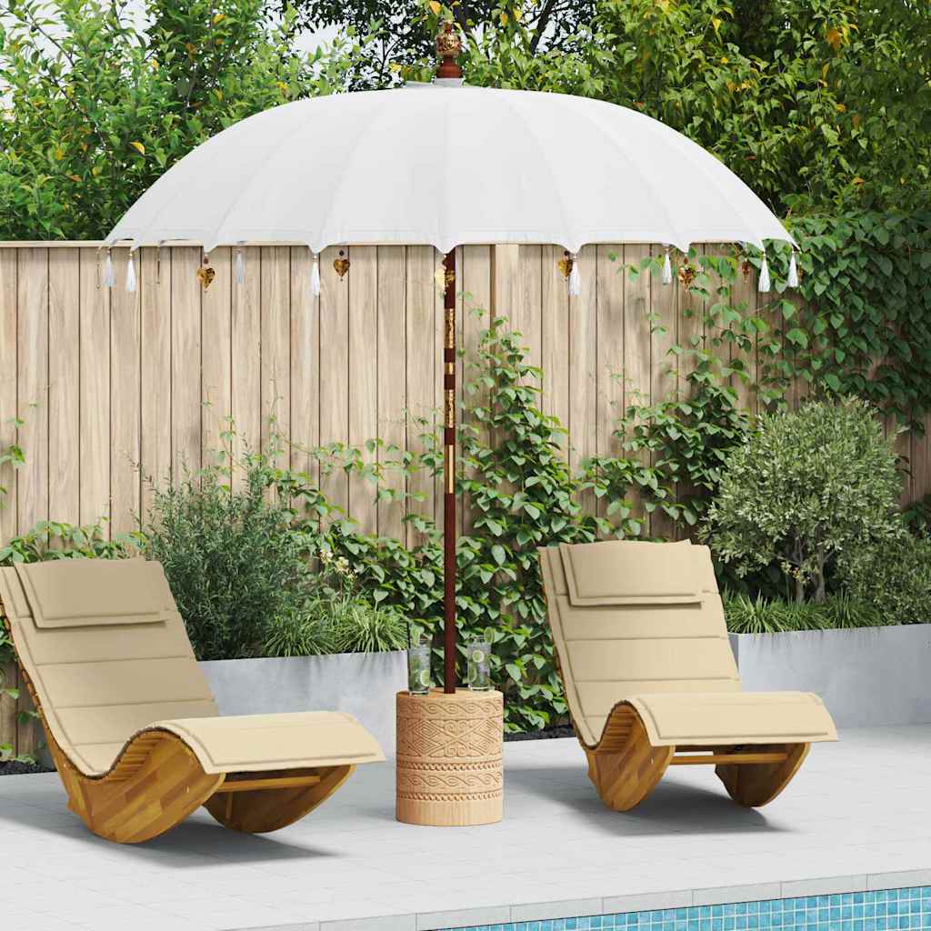 Balinesisk Parasol Krem (210-220) x 260 cm Bomull og solid tre