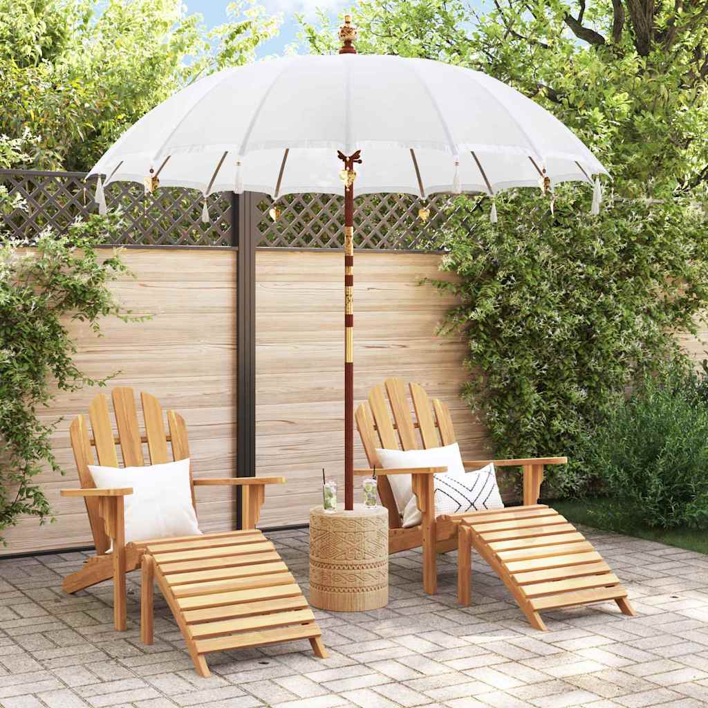 Balinesisk Parasol Krem (210-220) x 260 cm Bomull og solid tre