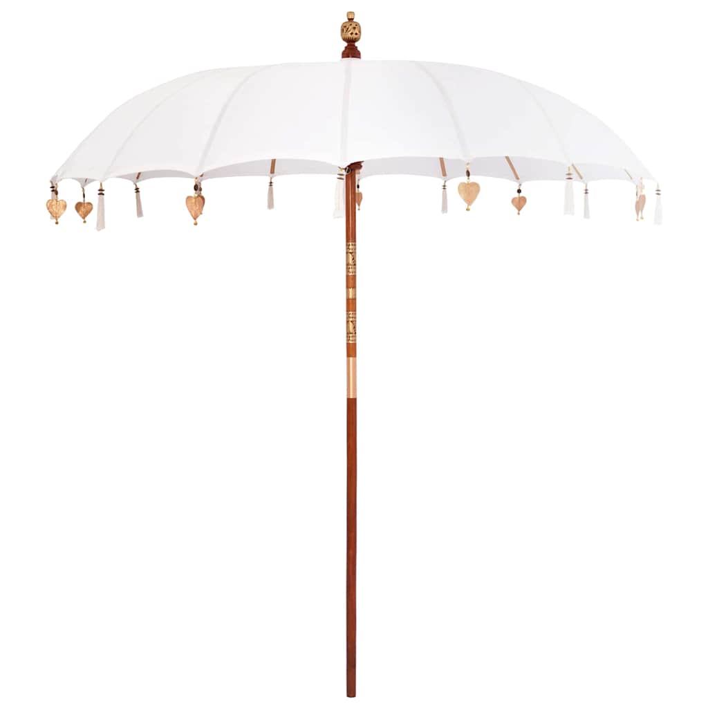 Balinesisk Parasol Krem (210-220) x 260 cm Bomull og solid tre