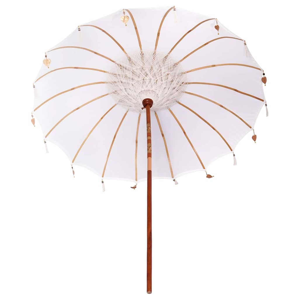 Balinesisk Parasol Krem (210-220) x 260 cm Bomull og solid tre