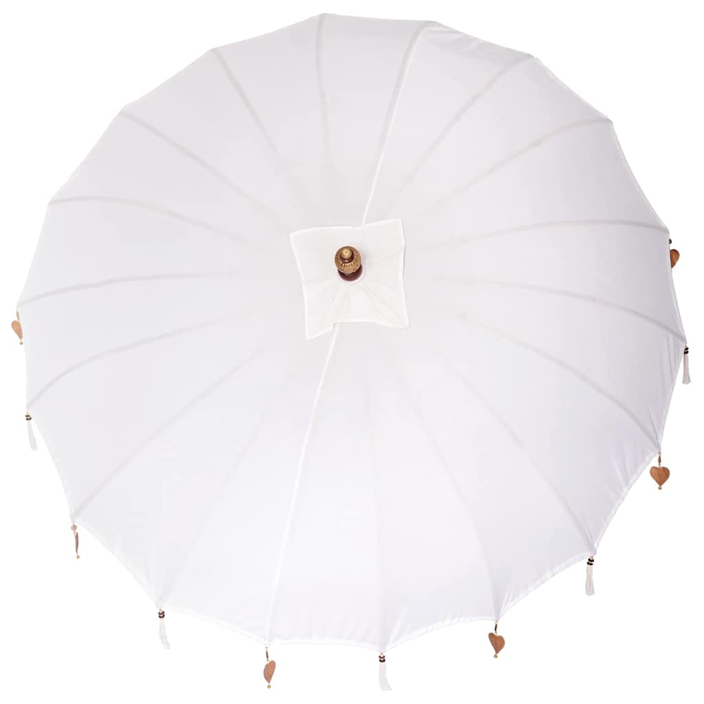 Balinesisk Parasol Krem (210-220) x 260 cm Bomull og solid tre
