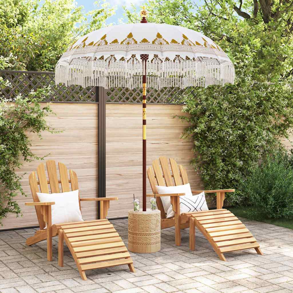 Balinesisk Parasol Krem (180-190) x 260 cm Bomull og solid tre