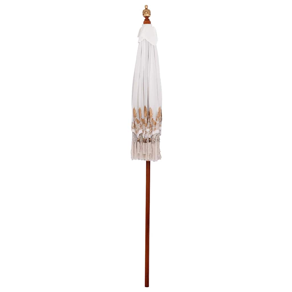 Balinesisk Parasol Krem (180-190) x 260 cm Bomull og solid tre