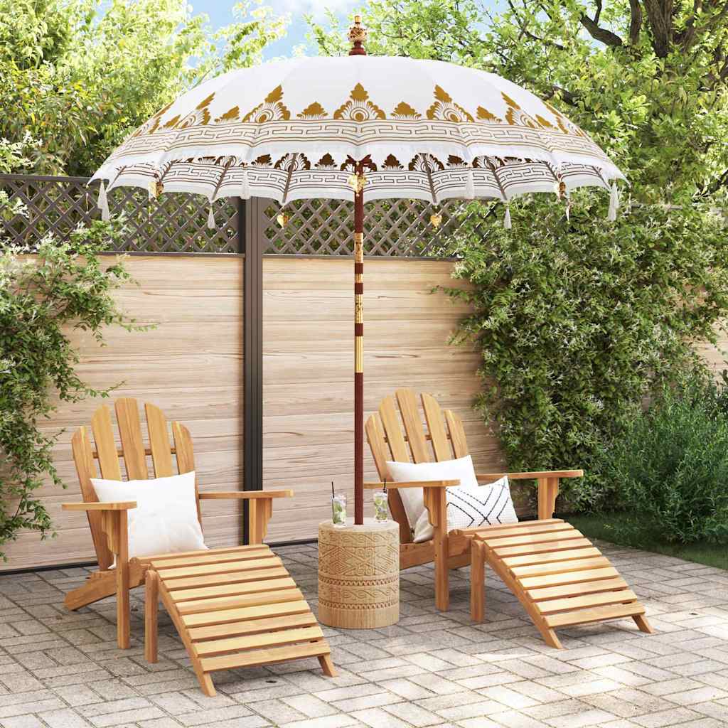 Balinesisk Parasol Krem (210-220) x 260 cm Bomull og solid tre