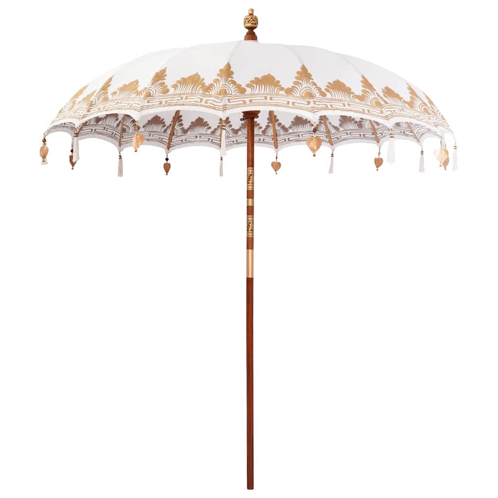 Balinesisk Parasol Krem (210-220) x 260 cm Bomull og solid tre