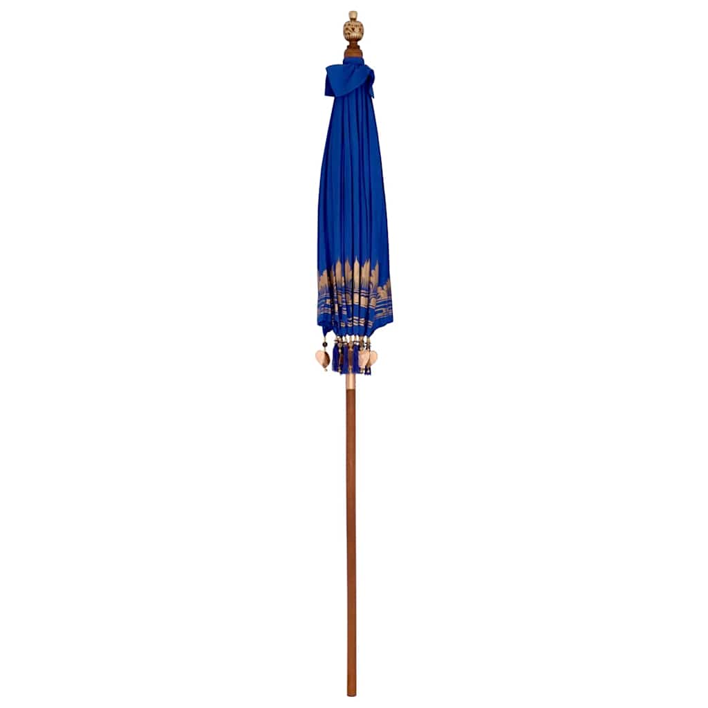 Balinesisk Parasol Blå (180-190) x 260 cm Bomull og solid tre