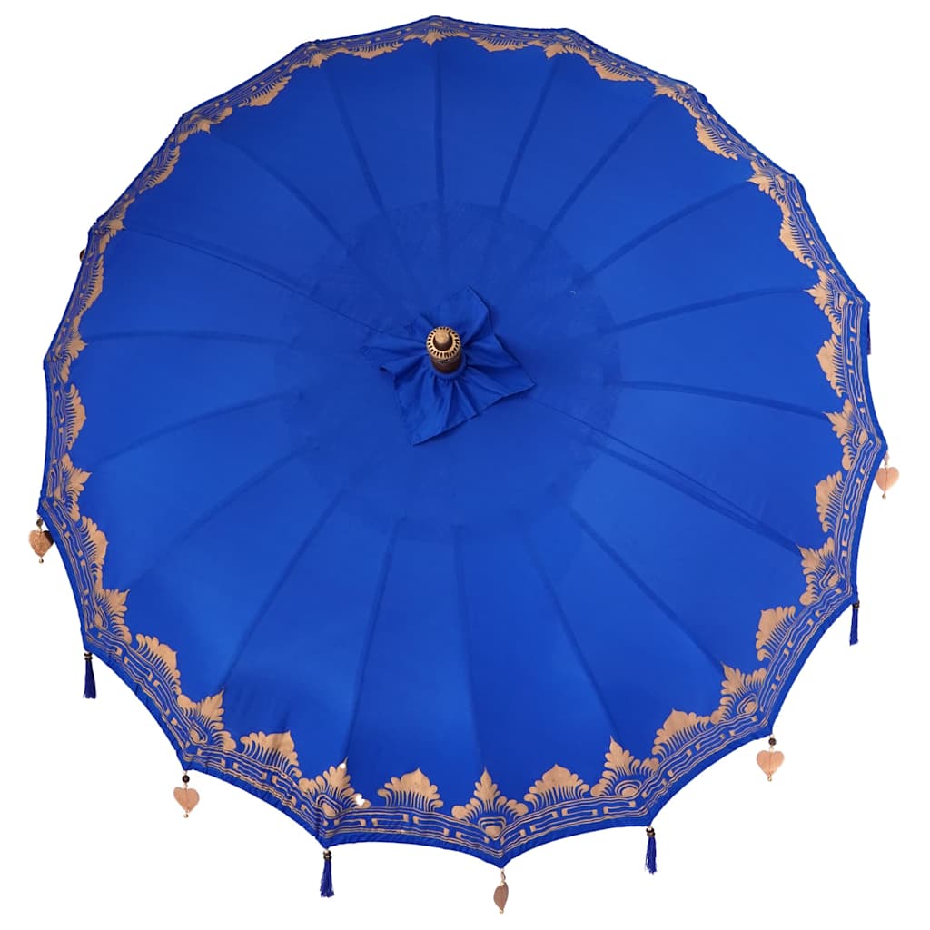 Balinesisk Parasol Blå (210-220) x 260 cm Bomull og solid tre